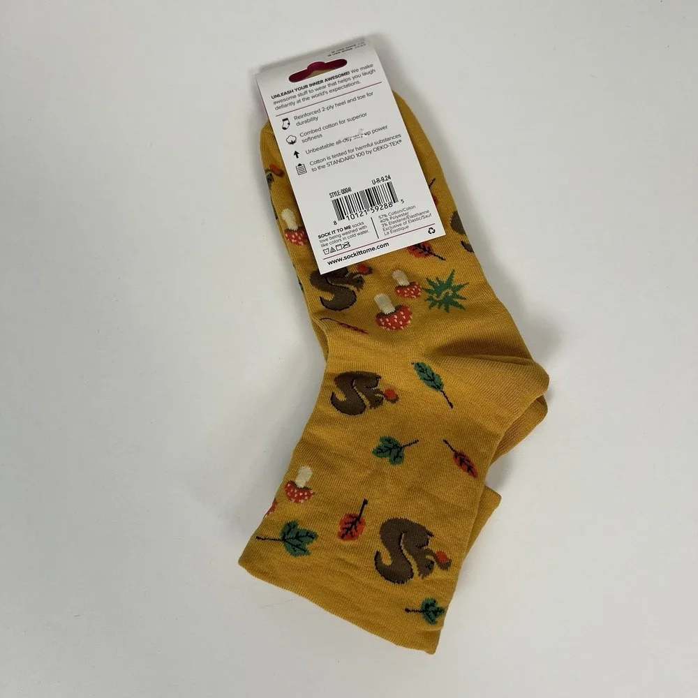 Sock it to me turn‎ cuff crew- I'm fallin for you- womens shoe 5-10 Fall